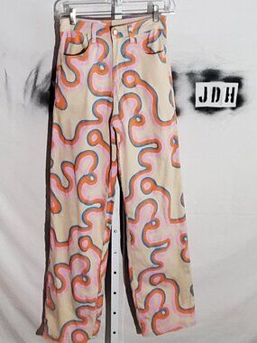 Bailey Rose patterned Tan High Rise Pants Sz Small